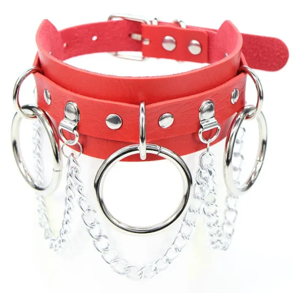 collier BDSM avec chaines et rivets