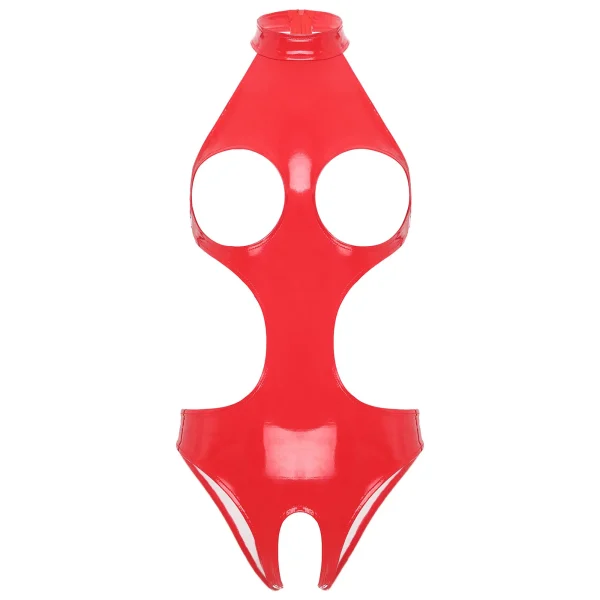 lingerie BDSM body en vinyle rouge