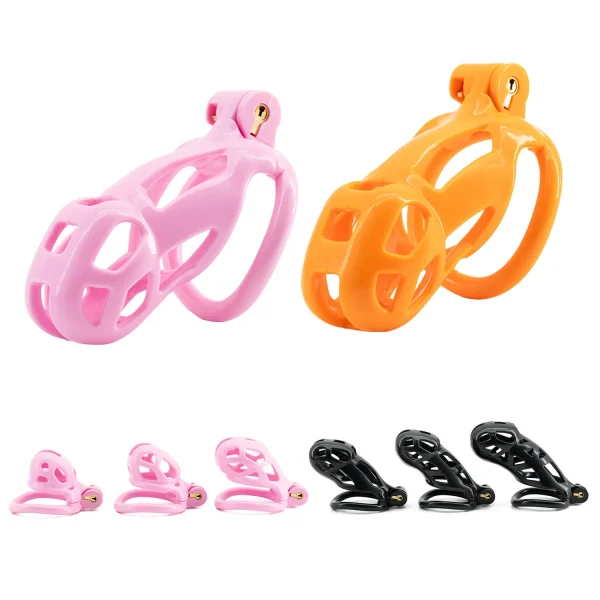 cage de chasteté BDSM en résine colorée