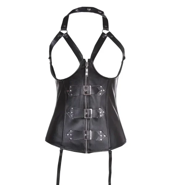 corset BDSM noir avec fermeture éclair