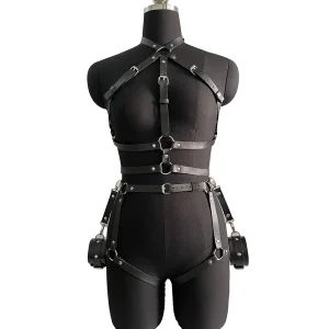 harnais BDSM intégral avec menottes